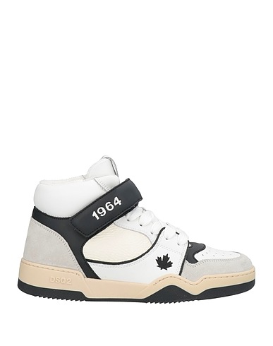 DSQUARED2 Sneakers White Calfskin, Textile fibers