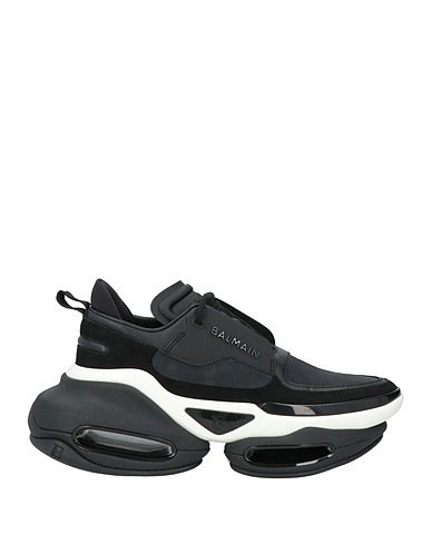 BALMAIN Sneakers Black Cow leather, Calfskin, Polyester