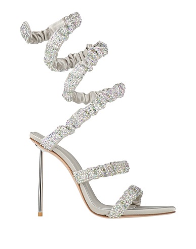 LE SILLA Sandals Light grey Textile fibers