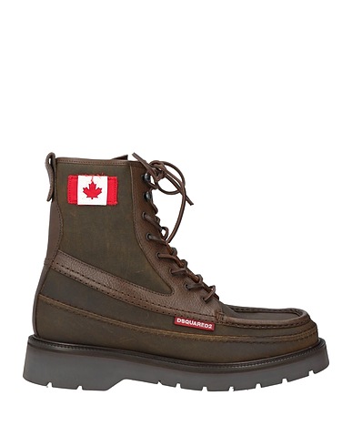 DSQUARED2 Ankle boot Khaki Cow leather, Textile fibers