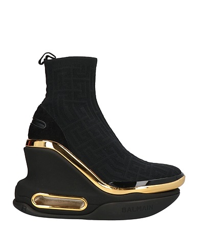 BALMAIN Ankle boot Black 70% Elastane, 30% Polyester, Calfskin