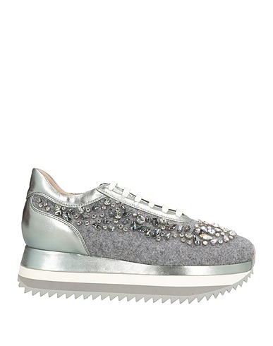 LE SILLA Sneakers Grey Leather, Textile fibres