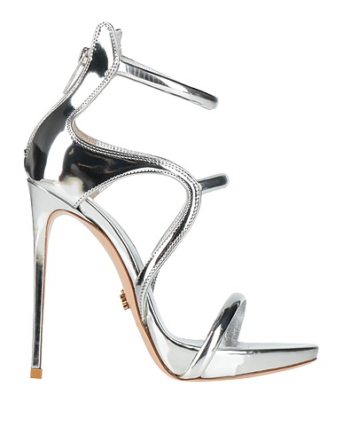 LE SILLA Sandals Silver Textile fibers