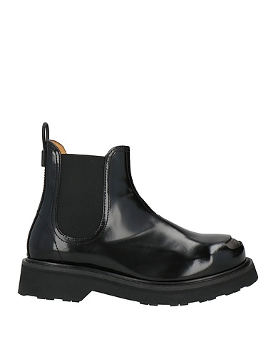 KENZO Ankle boot Black Leather, Textile fibers