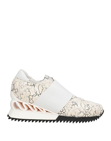 LE SILLA Sneakers Ivory Leather, Textile fibers