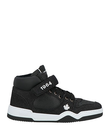 DSQUARED2 Sneakers Black Calfskin, Textile fibers