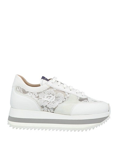 LE SILLA Sneakers White Leather, Textile fibres