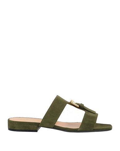 SERGIO ROSSI Sandals Military green Leather