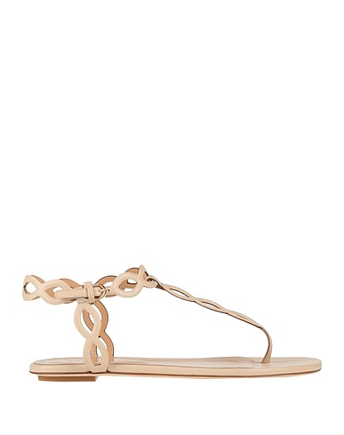 SERGIO ROSSI Flip flops Beige Leather