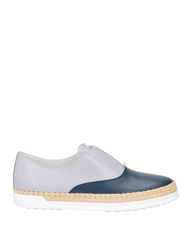 TOD'S Loafers Light grey Leather, Natural raffia