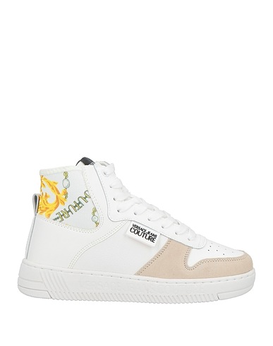 VERSACE JEANS COUTURE Sneakers White Leather, Polyurethane, Textile fibers