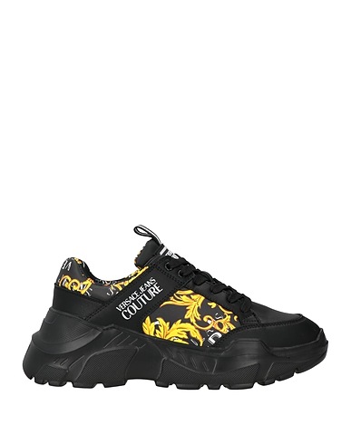 VERSACE JEANS COUTURE Sneakers Black Leather, Synthetisches Material