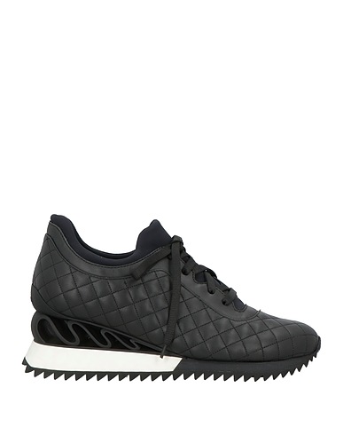 LE SILLA Sneakers Black Leather, Textile fibres