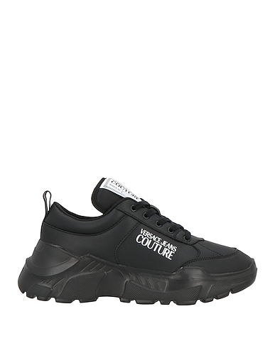 VERSACE JEANS COUTURE Sneakers Black Leather, Synthetisches Material