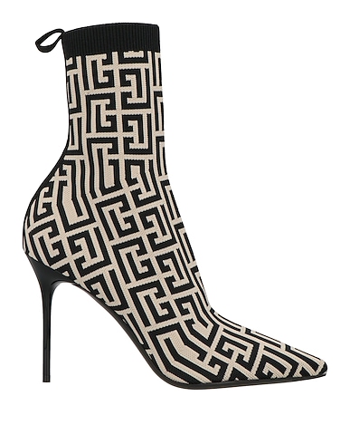 BALMAIN Ankle boot Ivory 70% Polyester, 30% Elastane, Calfskin