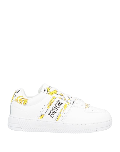 VERSACE JEANS COUTURE Sneakers White Leather, Textile fibres