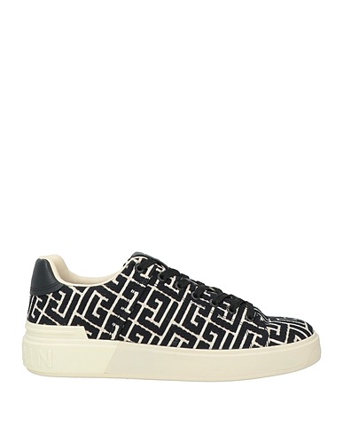 BALMAIN Sneakers Black Leather, Textile fibres