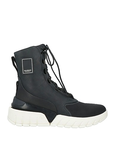 BALMAIN Ankle boot Black Cow leather, Polyester