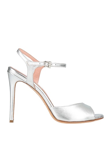 BY A. Sandals Silver Leather