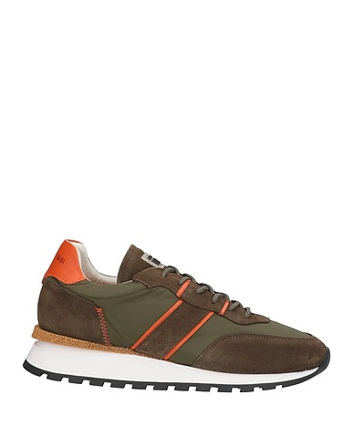 CERRUTI 1881 Sneakers Military green 50% Nylon, 50% Calfskin