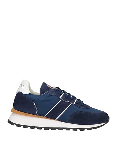 CERRUTI 1881 Sneakers Navy blue 50% Nylon, 50% Calfskin
