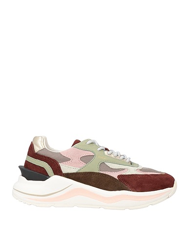 D.A.T.E. Sneakers Chocolate brown Leather, Textile fibres