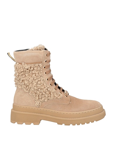 MANILA GRACE Ankle boot GIRL Leather, Plush fabric