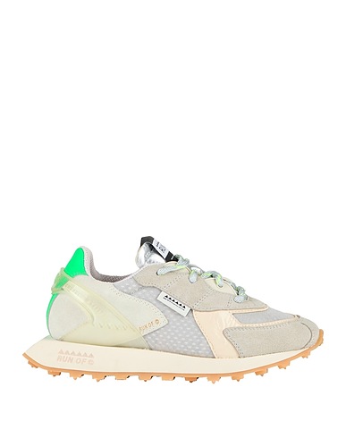 RUN OF Sneakers Light grey Leather, Textile fibres