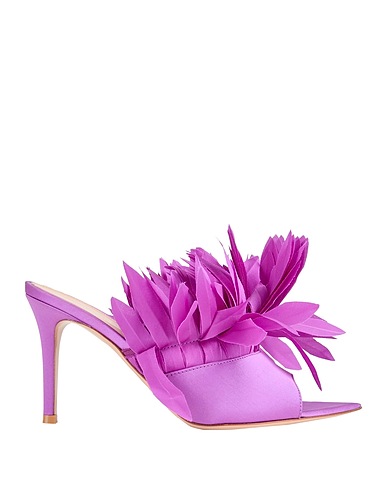 GIANVITO ROSSI Sandals Mauve Textile fibers
