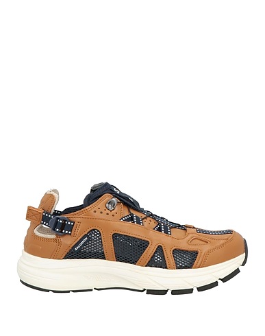 SALOMON Sneakers Brown Leather, Textile fibers