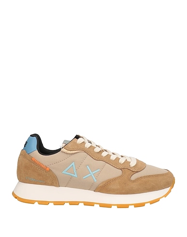 SUN 68 Sneakers Beige Leather, Textile fibers