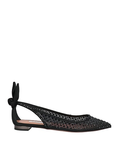 AQUAZZURA Ballet flats Black Textile fibers