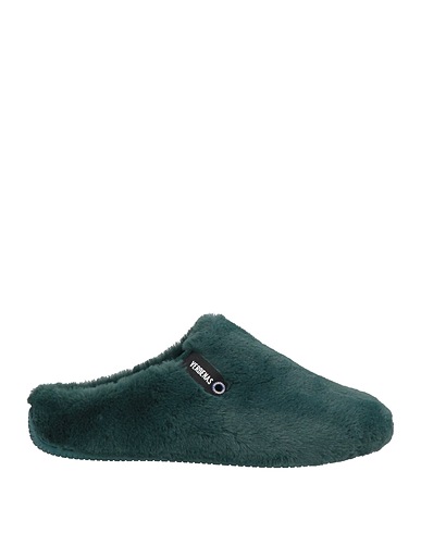 VERBENAS Slides and slippers Deep teal Leather