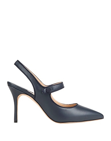 MANOLO BLAHNIK Pump Navy Leather