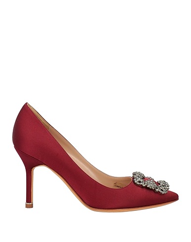 MANOLO BLAHNIK Pump Burgundy Textile fibers