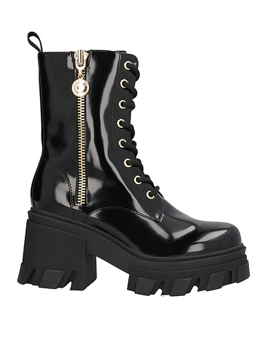 VERSACE JEANS COUTURE Ankle boot Black Textile fibres, Synthetisches Material