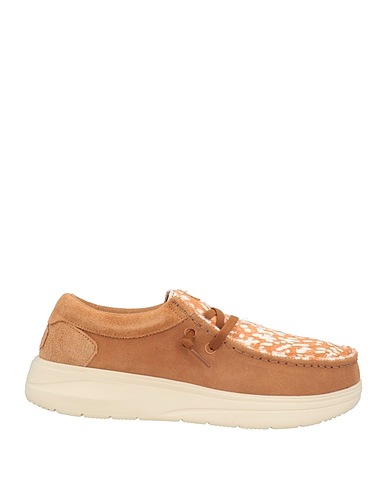 HEY DUDE Laced shoes Camel Leather