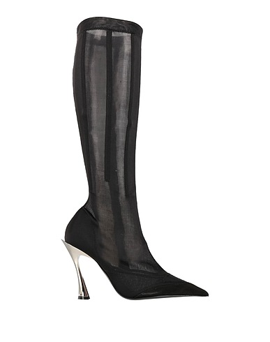 MUGLER Boots Black Leather, Textile fibers