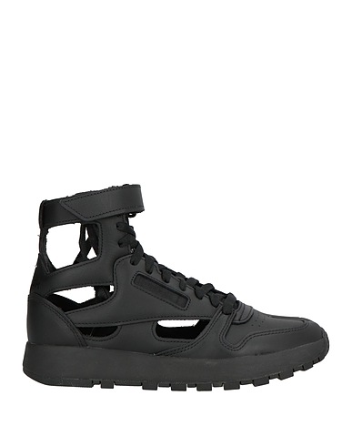 MAISON MARGIELA x REEBOK Sneakers Black Leather, Textile fibres