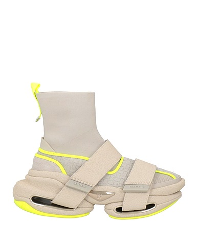 BALMAIN Sneakers Beige Leather, Textile fibres