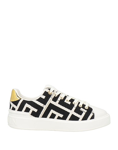 BALMAIN Sneakers Off white Textile fibres, Leather
