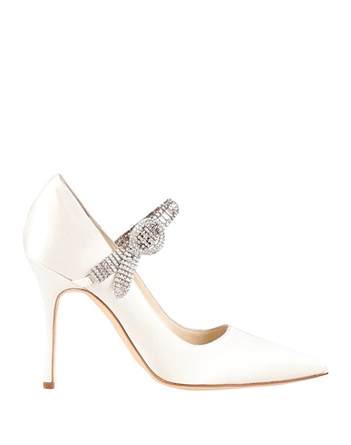 MANOLO BLAHNIK Pump Ivory Textile fibers