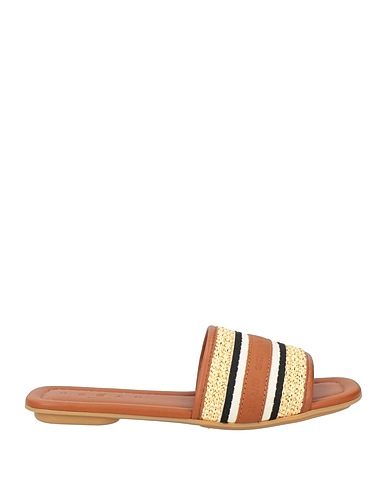 HOGAN Sandals Tan Leather, Textile fibers