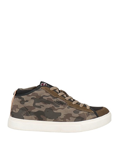 COLMAR Sneakers Military green Leather, Textile fibers
