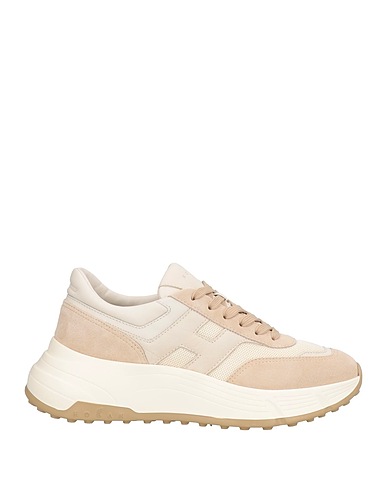 HOGAN Sneakers Beige Leather, Textile fibers