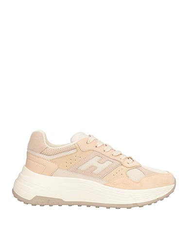 HOGAN Sneakers Beige Leather, Textile fibers