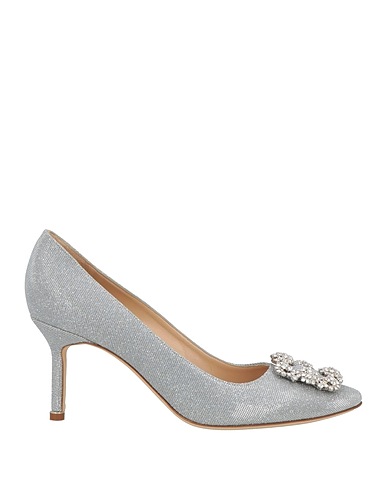 MANOLO BLAHNIK Court Silver Textile fibres
