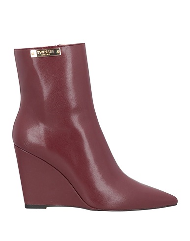 TWINSET Ankle boot Burgundy 100% Polyurethane