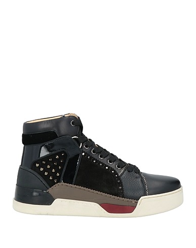 CHRISTIAN LOUBOUTIN Sneakers Black Leather, Textile fibres