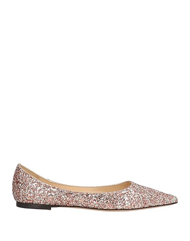 JIMMY CHOO Ballet flats Light pink Leather, Textile fibers
